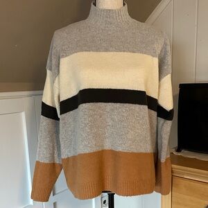 Chic Colorblock Turtleneck Sweater